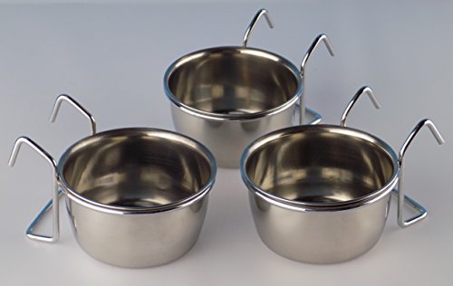Stainless Steel 5 oz hanging pet bowl / cup / dish for food and water (3 pack) - //medicalbooks.filipinodoctors.org