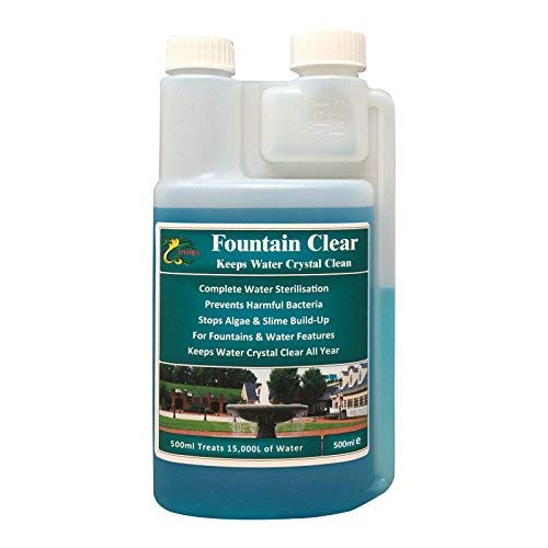 HYDRA Fountain Clear Water Feature Cleaner | 500ml Treats 15,000L Highest Dilution Rates - Water Feature Treatment Keeps Water Crystal Clear from Algae, Cleans Water & Biofilm Build-up