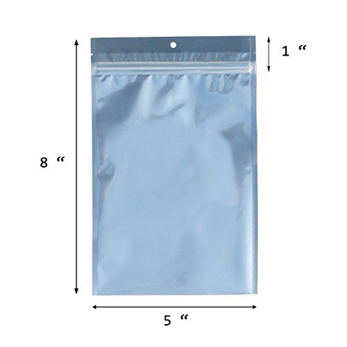 AwePackage Clear Silver Flat Pouch Bag with Oxygen Absorber for Home Made Jerky (50, 5x8"(1.5oz))