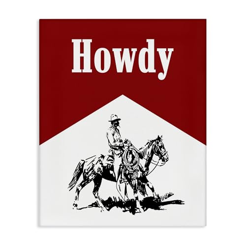 Howdy Classic Cowboy Western, 24 x 30 Inch Canvas Wall Art
