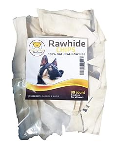 Image of TheLittleThingsThatCount 100% Natural Rawhide Chips, Rawhide Chews for Puppies and Dogs, 30 Count/1lb of FDA Approved Chew Chips for Dental-Friendly, Natural Teething for Your Pet