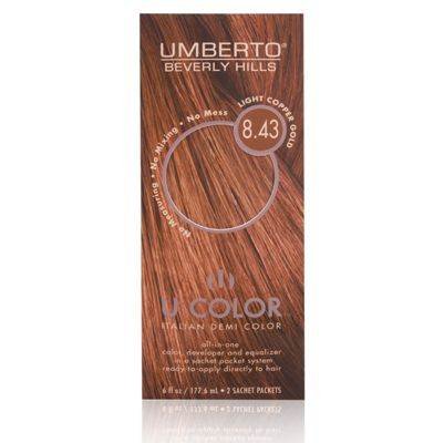 UMBERTO BEVERLY HILLS U Color Hair Color Kit 8.43 Light Copper Gold