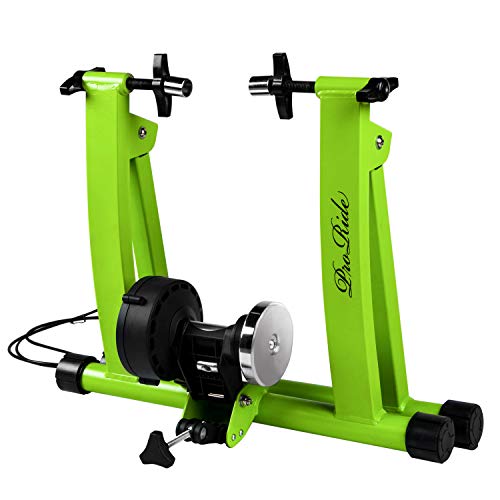 ProRide Indoor Bike Trainer Stand Bicycle Exercise Magnetic Stand with Noise Reduction Wheel with Bike Phone Holder