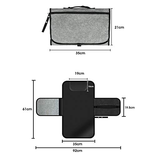 Portable Changing Pad for Baby, Waterproof Diaper Changing Pad with Soft Built-in Pillow, Travel Changing Mat, Perfect Changing Diaper Station Baby Gift