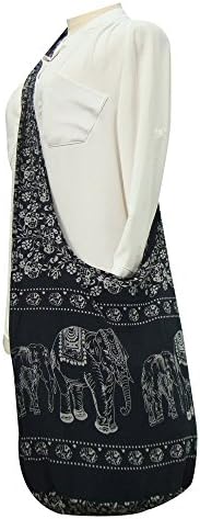 Thai Hippie Elephant Vintage Style Sling Crossbody Bag Purse Thai Top Zip Handmade