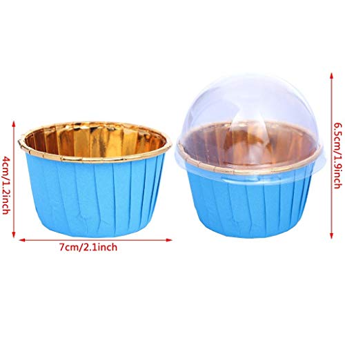 50 Pack Aluminum Foil Baking Cups with Lid, Disposable Paper Ramekins