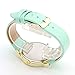 Top Plaza Fashion Women's Platinum Plated Mini Cat Glasses Analog Quartz Watch, PU Leather Strap Gold Tone - Mint Green