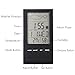 Fineed Mini Indoor Humidity Gauge, Temperature and Humidity Monitor, Digital Alarm Clock Snooze Calendar and Home Weather Station, Large LCD Display (Black)