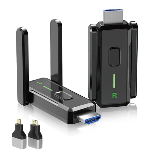 Transmisor y Receptor inalámbrico HDMI actualizado 150 M/500 pies, 4 K Decode 1080P a 60 Hz, Salida de vídeo Ultra HD, Plug & Play para transmisión de vídeo y Audio de PC/proyector/TV Box al Monitor