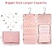 IPOW JO01 Travel Jewelry Organizer Roll Case Holder for Necklace Earrings Bracelets Rings Brooches Foldable Portable Storage Bag for Women Girlfriend Wife Mom Roomy Compact No More Tangle Pink