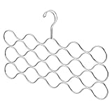 iDesign Classico Metal 23-Loop Wave Scarf Hanger, No Snag Closet Organization Storage Holder for Scarves, Ties, Shawls, Pashminas, Belts, Accessories, Clothes, 16.5