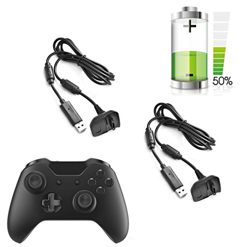 SunTrade 2 Pcs USB Charging Cable USB Charger For Xbox 360 Wireless Game Controller (2 pcs, Black) - Thumbnail 3