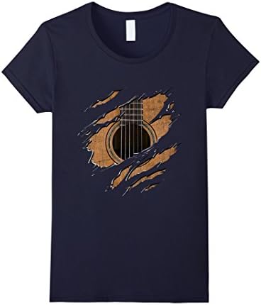 Womens GUITAR SHIRT Medium Navy