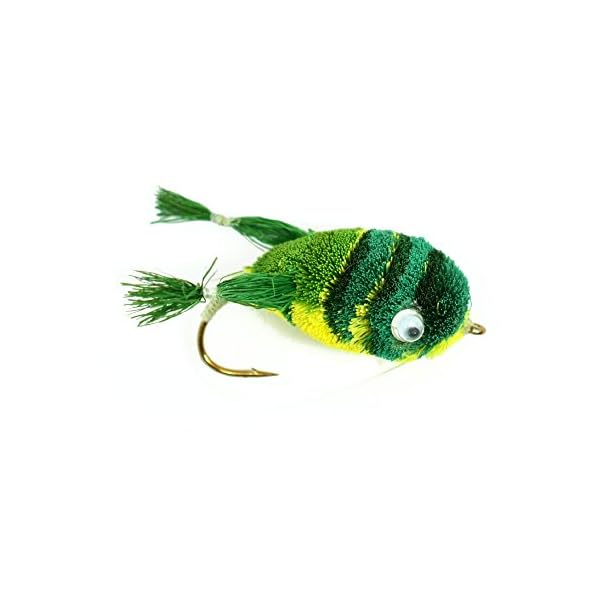 The-Fly-Fishing-Place-Bass-Bug-Collection-Set-of-12-Bass-Fly-Fishing-Flies-Surface-Poppers-Divers-and-Subsurface-Hook-Sizes-24-and-6