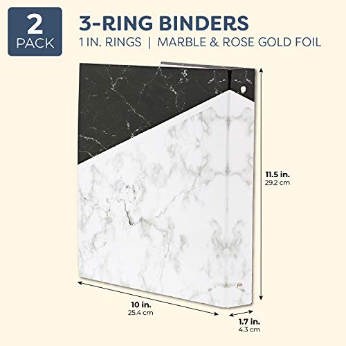Paper Junkie Planner Binder (10 x 11.5 in, Marble Design, 3Rings, Pack