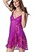 Sexyhot SEXYHUT Women Sexy Lingerie Babydoll Sleepwear Lace Nightwear Dress,One Size (Purple)