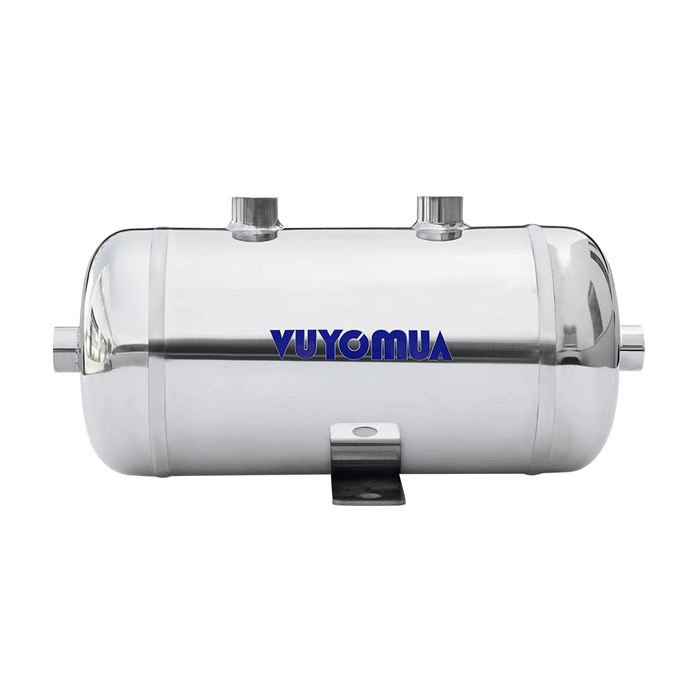 VUYOMUA 304 Stainless Steel High Pressure Mini Small Portable Air Tank Air Reservoir Water Storage Tank (2L-SG)