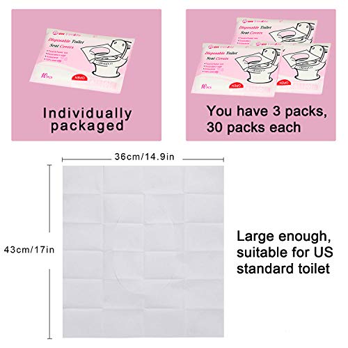 image for DOTSOG Flushable Paper Toilet Seat Covers, 10 Travel Packs (100 Covers