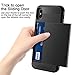 Vofolen Case for iPhone Xs Max Case Wallet Card Holder Sliding Cover Credit Card Slot ID Pocket Dual Layer Protective Hard Shell Hybrid TPU Bumper Armor Case for iPhone Xs Max 10S Max (Black)