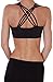 Humble Chic Criss Cross Padded Sports Bra - Light Support Seamless Wireless Strappy Bralette, Black One Size