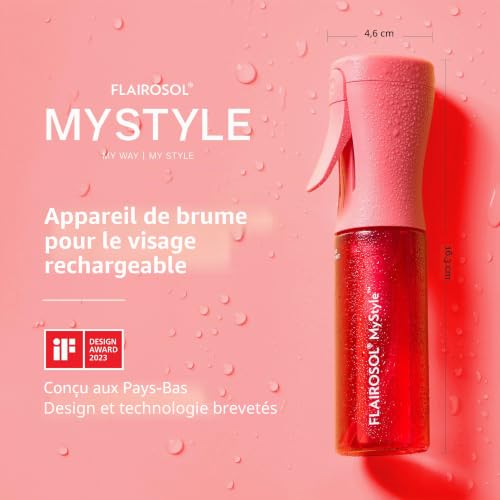 FLAIROSOL MyStyle Small Travel Spray Bottle - Ultra Fine Continuous Water Mist for Face, Hairdressing, Salon, Cleansing, Beauty, Toners, Hydration and Makeup