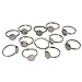 Pack of 12 Ring Bases Jewelry Making Supply Supplies Components Findings with Pad, Silver Tone