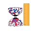Harlequin Diabolos Set, Metal Diabolo Sticks, Diablo String & Bag (Blue, Red & White)