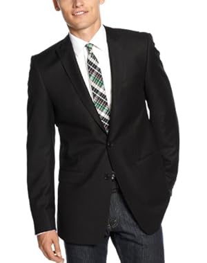 Calvin Klein Blazer Black Sharkskin Two Button New Men's Sport Coat