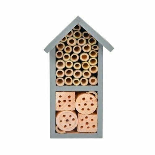 MantraRaj Wooden Insect Hotel -Natural Wood Insect House - Garden Shelter Bamboo Nesting Habitat for Bees Butterflies Ladybirds - Hanging Wooden Outside For Outdoos