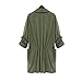 Yanekop Womens Plus Size Trench Coat Cardigan Open Front Lightweighted Fall Coat(Army Green,2XL)