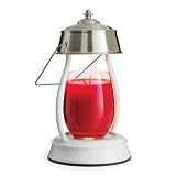 CANDLE WARMERS ETC Hurricane Candle Warmer Lantern for Top-Down Candle Melting, White Nickel