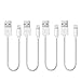 FOXWILL Lightning USB Cable For all Apple Lightning devices (4-pack) , Data Transmission, Power Bank, Charging Station, Spare Cable , Short 0.2m/8.5in , Sales Promotion (White)