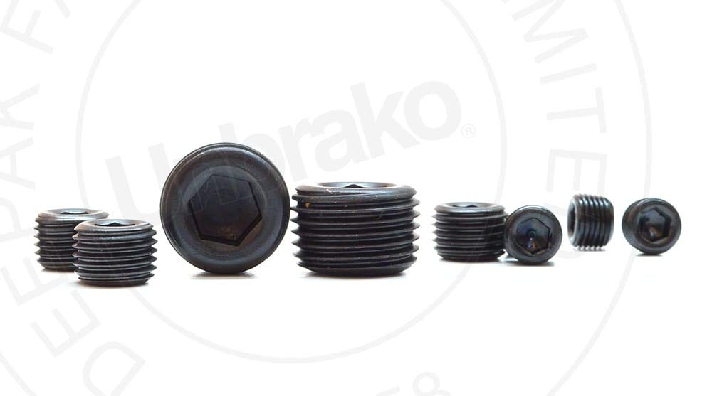 3/4" Taper Pressure Plug, 11/4"11 BSPT Thread, Alloy Steel, Black