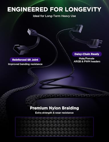 AsiaHorse Nyota Pro 120mm Case Fan, PC Fan 120mm Daisy Chain, ARGB PWM 2000RPM Quiet, High Airflow Case Fan, Standard Fan Blade