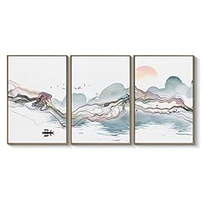 Framed Canvas Wall Art for Living Room, Bedroom Great Abstract Beautiful Landscape Canvas Prints for Home Decoration Ready to Hanging - 16"x24"x3 Panels