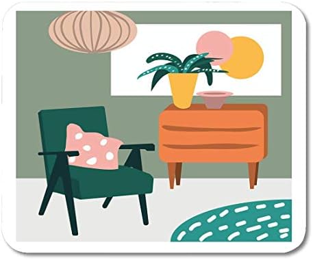 Deglogse Gaming Mouse Pad Mat, Interior Living Room Furniture House Mid Century Modern Armchair Mouse Pad, Desktop Computers mats