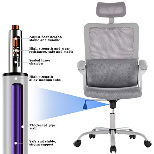 Smugdesk Ergonomic Office Chair Adjustable Headrest Mesh Office Chair