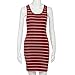 HOT SALE ！Striped Mini Dress,BeautyVan Charming Comfortable Sexy Women Bandage Bodycon Sleeveless Striped Evening Party Short Mini Dress (XL, Red)
