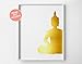 Zen Buddha Wall Art Print Poster Home Decor, Golden Buddha Print, Yoga Art, 8x10 Print-Not Real Gold Foil