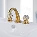 APOSHION Bathroom Faucet, Bath Sink Faucet,Hot/Cold Water Mixer Bathroom Faucet with 3 Holes by (Gold Finish)