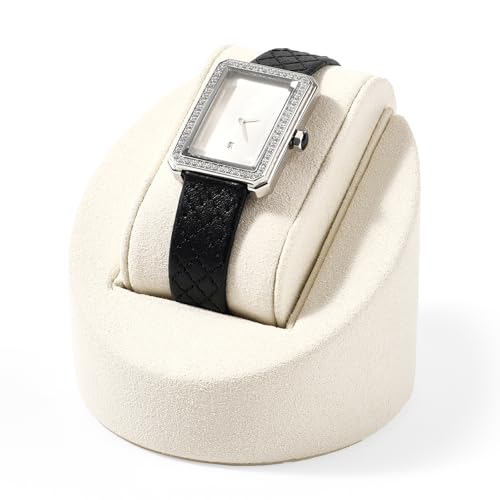 Oirlv Microfiber Watch Display Stand Showcase Jewelry Stand Watch Holder with Pillow(Creamy-white,Microfiber)