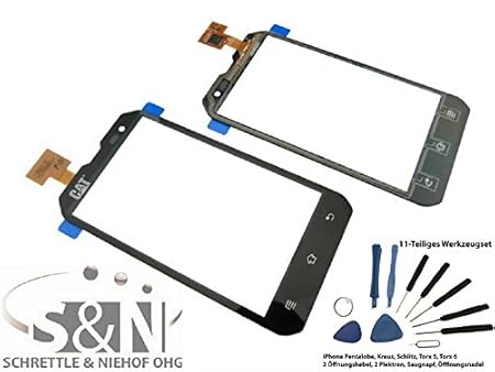 NG-Mobile Touchscreen Glas Digitizer für CAT B15 (Nicht B15Q!) schwarz inkl. Kleber Klebepad