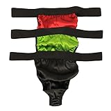 Paradise Silk Men's Wide Elastic Waist Thong Economic Pack (Pack of 3) Medium F