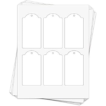 Amazon.com : 60 Printable White Cardstock Domed Rectangle Hang Tags ...