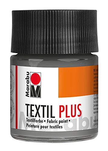 Marabu Textil Plus 17150005078 Full Coverage Fabric Paint for Dark Fabrics Suitable for Fabric Painting and Fabric Printing Washable up to 40 °C 50 ml Grey - Thumbnail 6
