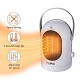Tvird Ceramic Heater,Space Heater/Oscillating/Adjustable Wind/Portable Handle Small Space Heater,Tip-Over & Overheating Protection,Heat Up Fast for Under Desk Floor Office Home