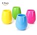 NEEKFOX Unbreakable Silicone Wine Glasses, BPA Free Food Grade Kids Cups Foldable,Set of 4 Assorted Colors for Outdoor Camping Traveling,12oz Picnics Stemless Silicone Cups