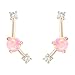 PAVOI 14K Rose Gold Plated Sterling Silver Post Created White Opal Crawler Earrings Cuff Stud