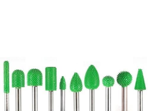 10 Pieces 1/4 inch Shank, Ball Nose, Cylinder, Flam Nose, Sphere, Taper, Coarse Grit, Die Grinder Router - End Mill & Carbide Burr set by Saburr Tooth - Rotary, Shank, Wood, Power carving tools
