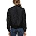 Fashionazzle Women's Solid Classic Zip Up Quilted Short Bomber Jacket Padded Coat